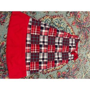 Gymboree Girls Red Plaid Patchwork Sleeveless Jumper Dress Size 4T Holiday k7035